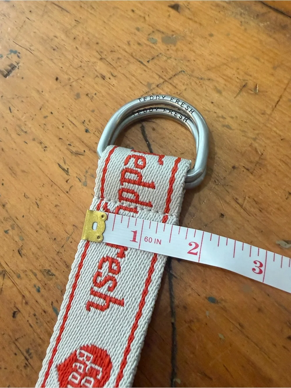 Care Bears TeddyFresh Logo Woven Strap in Cream and Red Rare